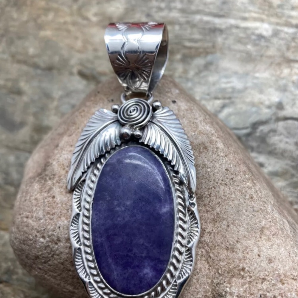 Nativeamerican Sterlingsilverpurplecharoitependant - image 5